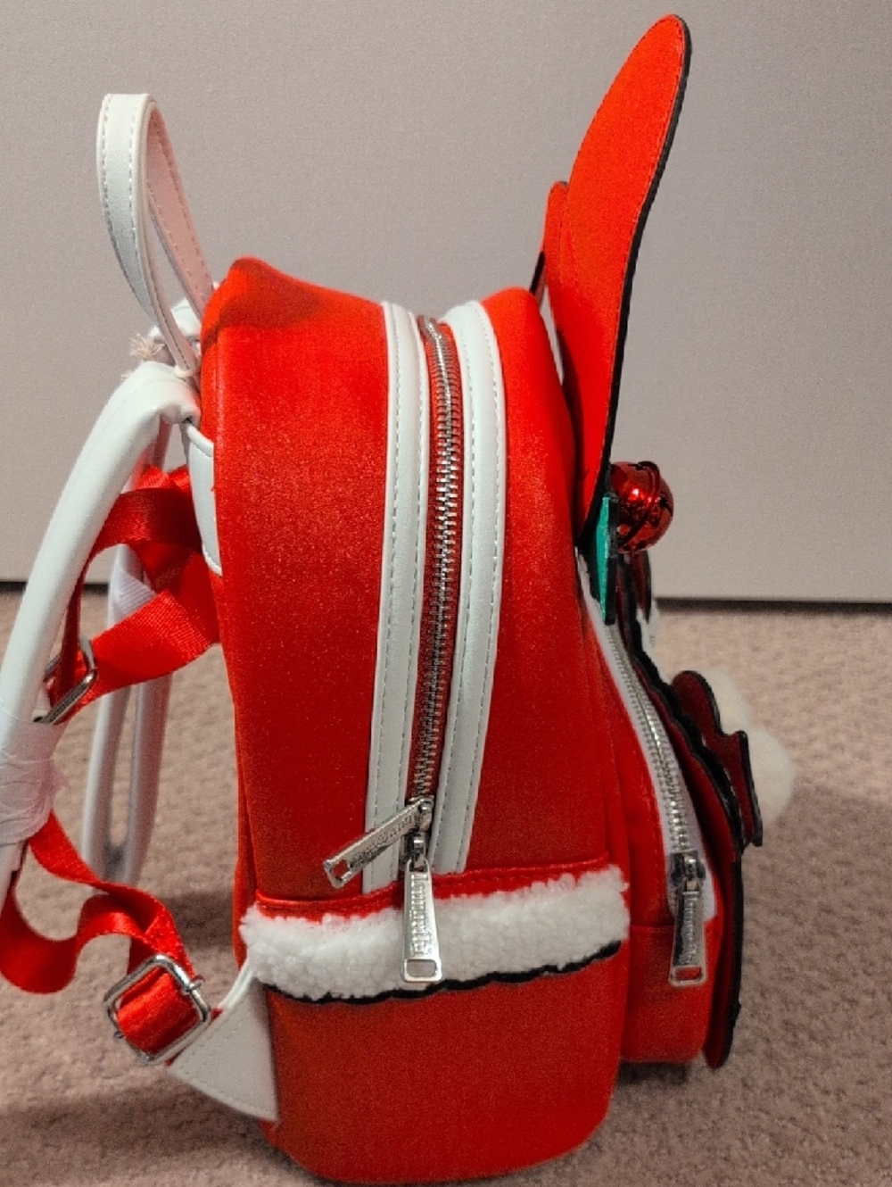 Loungefly Sanrio My Melody Christmas Holiday Mini Backpack in Red & White - Picture 9 of 11